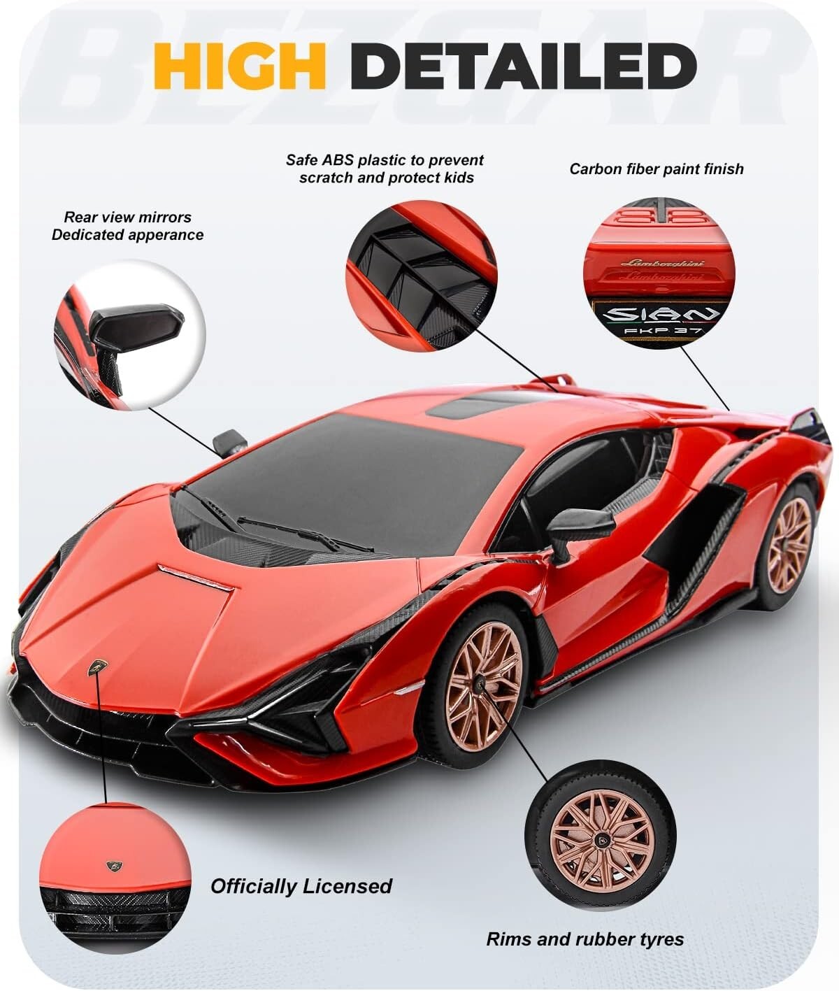 1:24 Scale Lamborghini Sián FKP 37 RC Car - Officially Licensed Electric Toy