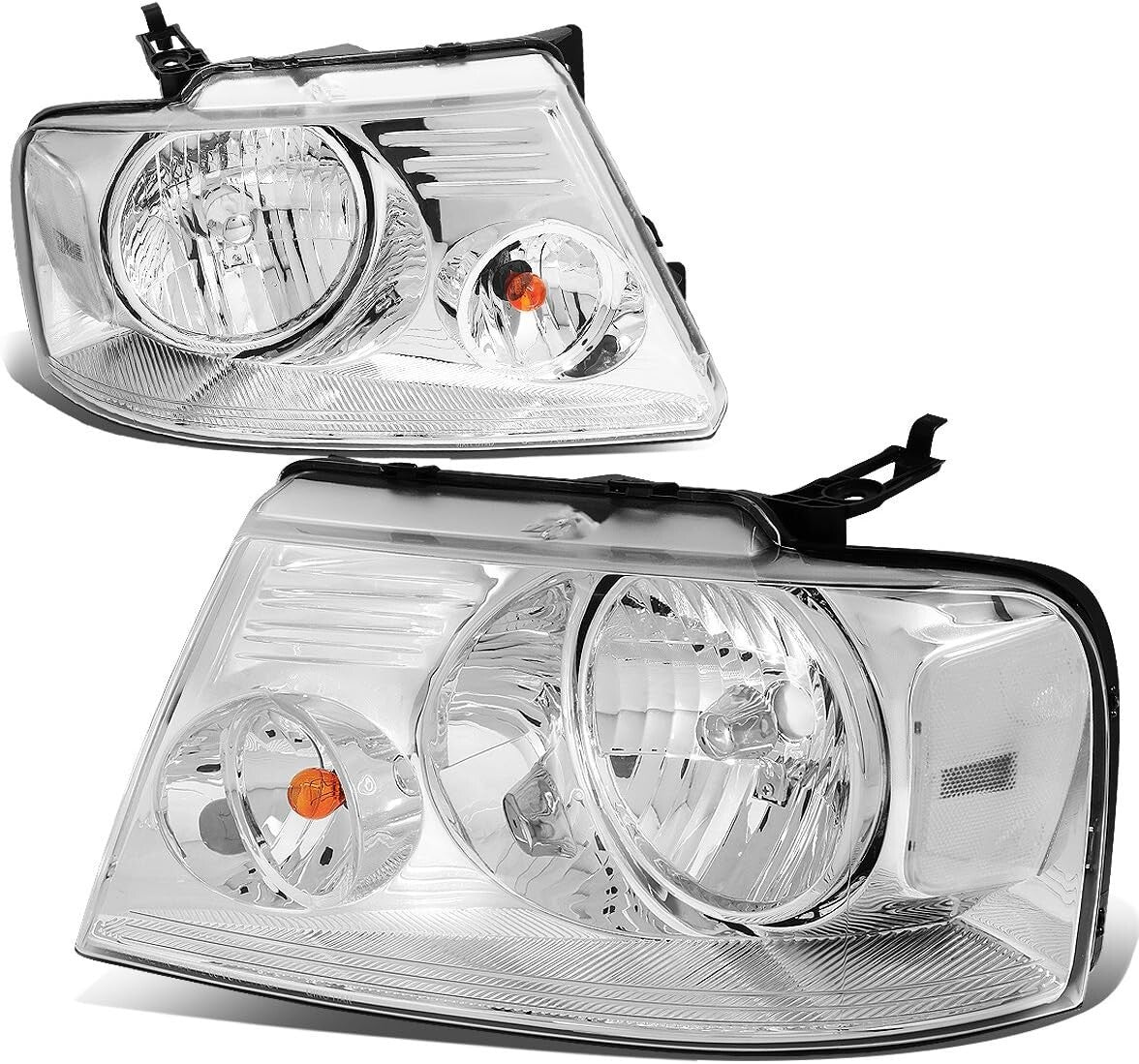 Enhance Visibility with Chrome Clear Headlights for 2004-2008 F150 & Mark LT