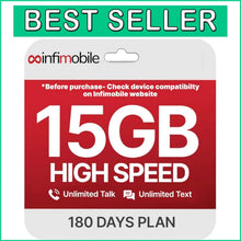 Load image into Gallery viewer, Reliable 12-Month Mobile Plan: 15GB High-Speed Data with Unlimited Talk/Text