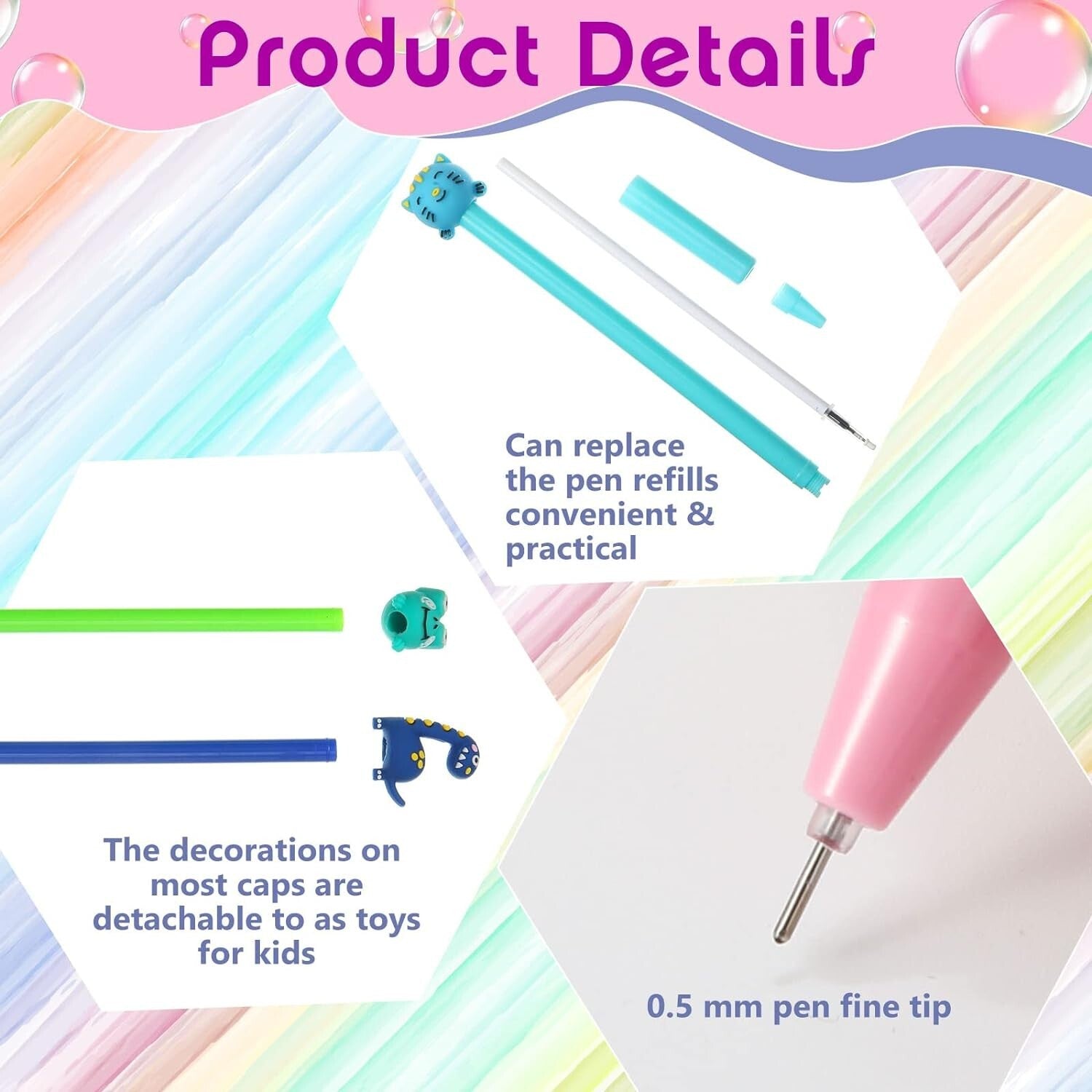 Cute Animal Style Bulk Pens - 0.5mm Gel Ink, Ideal for Kids, Teachers & Gifts