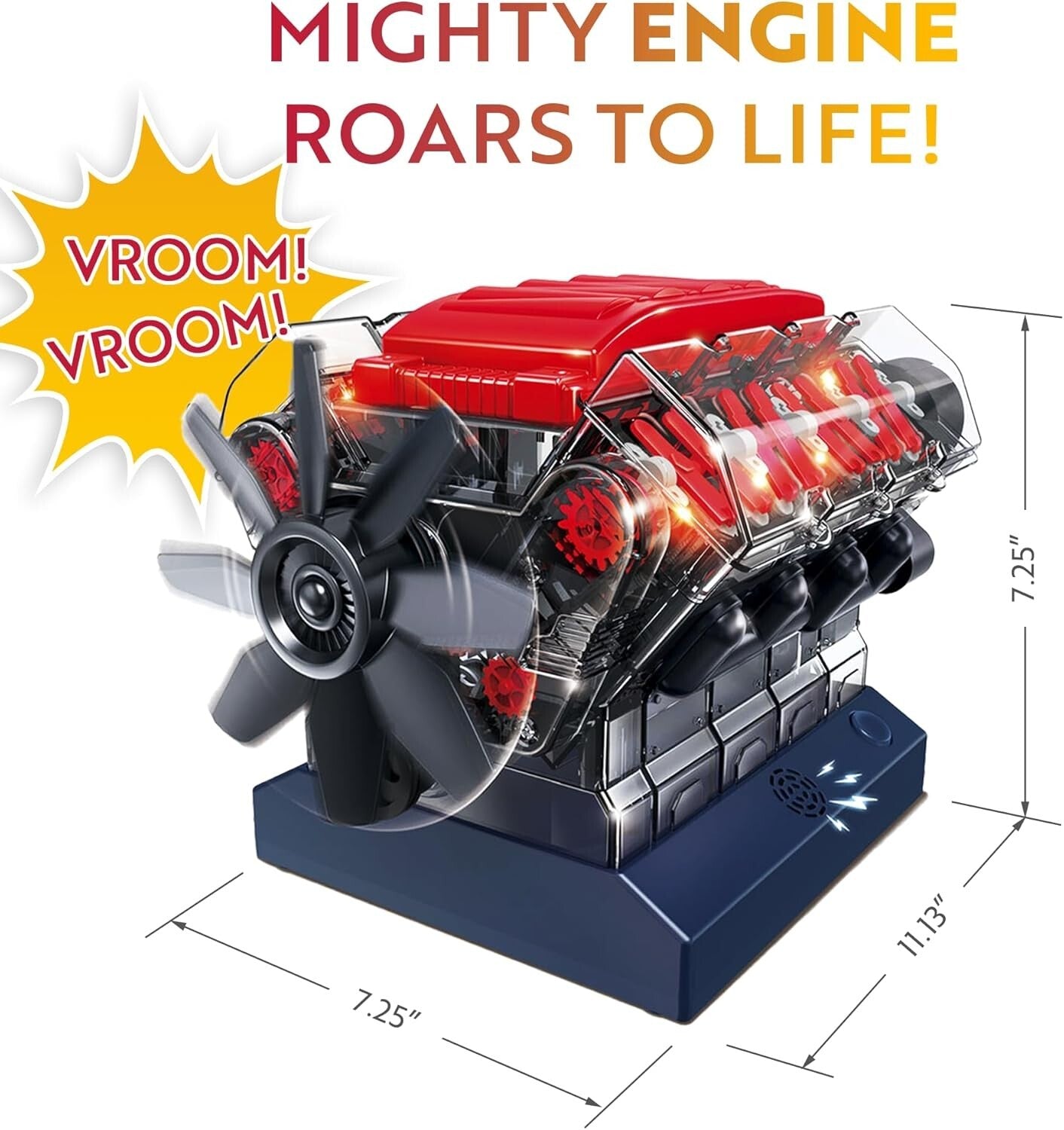 Interactive V8 Engine Model Kit with Realistic Sounds - Perfect STEM Challenge