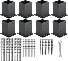 Load image into Gallery viewer, Heavy-Duty 4x4 Post Base - 13GA Steel Brackets for Deck &amp; Mailbox Support