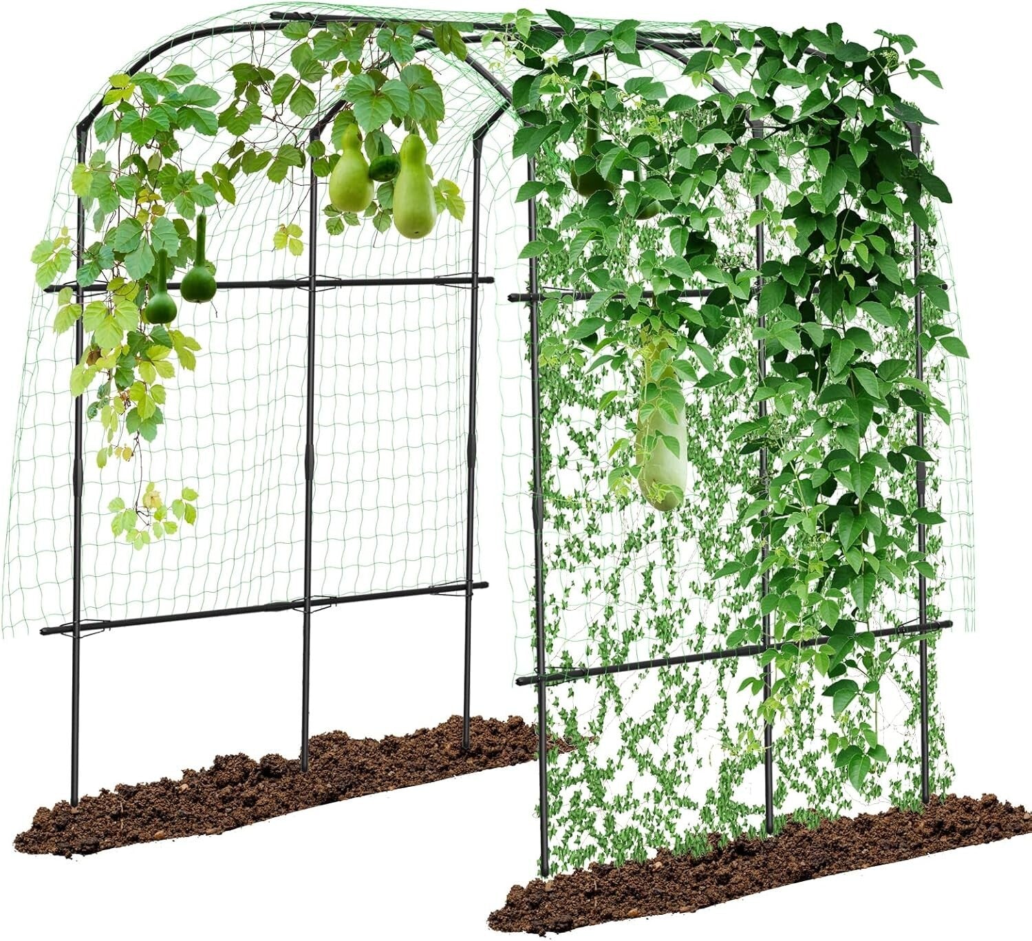 Classic 87-Inch Tall Metal Garden Arch Trellis for Climbing Plants Support