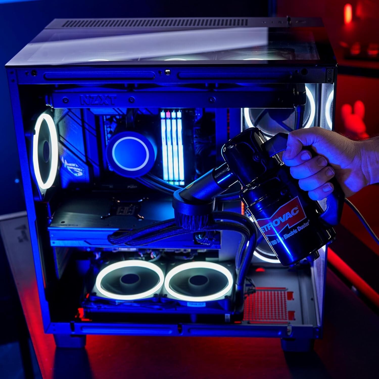 Professional Quality Antistatic Electric Duster with 4-Piece Tool Kit - Compact