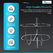 Load image into Gallery viewer, Versatile 11-Inch Stainless Steel Fender Holder for Boats and Kayaks - Pack of 1