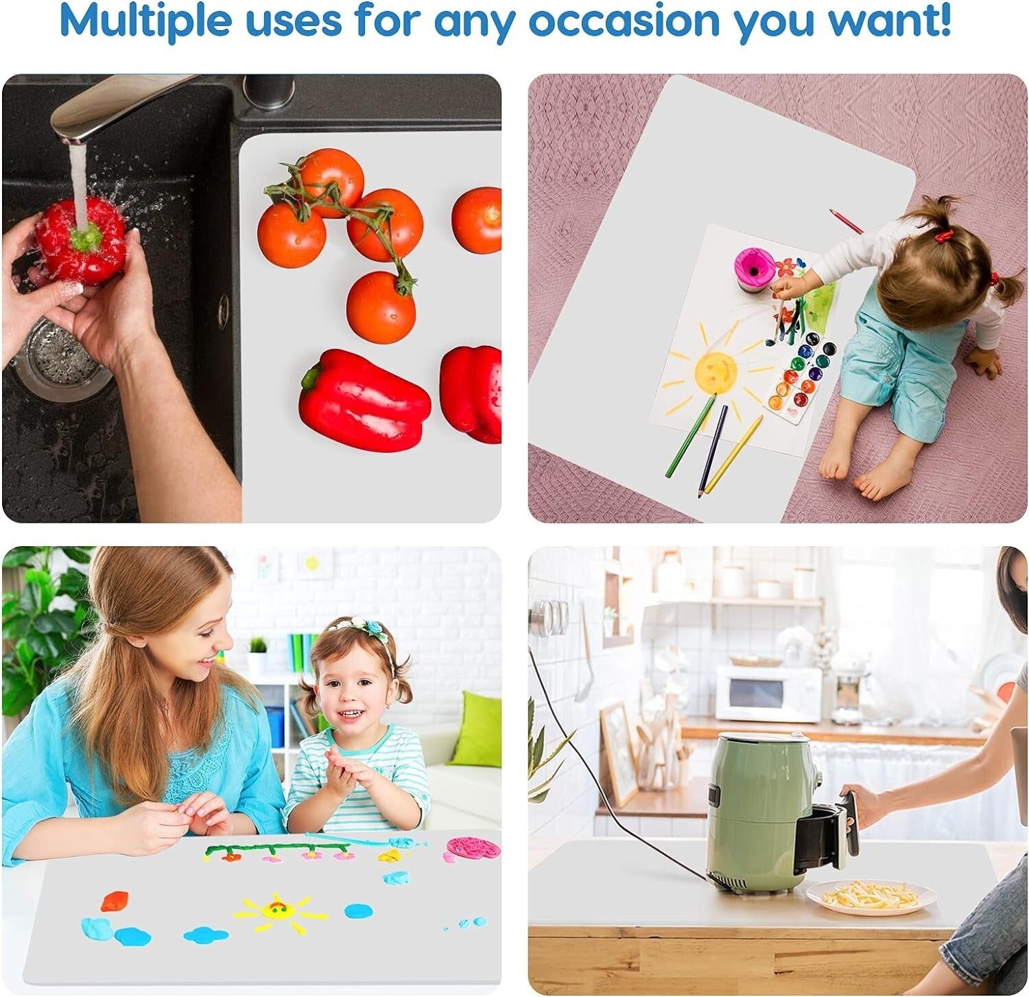 Extra Large 35.3"x23.5" Heat Resistant Silicone Counter Mat - Non-Slip & Durable