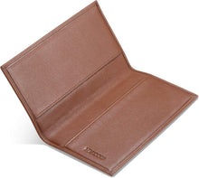 Load image into Gallery viewer, Elegant Checkbook Cover in Premium Cognac Leather - Gift-Ready Packaging