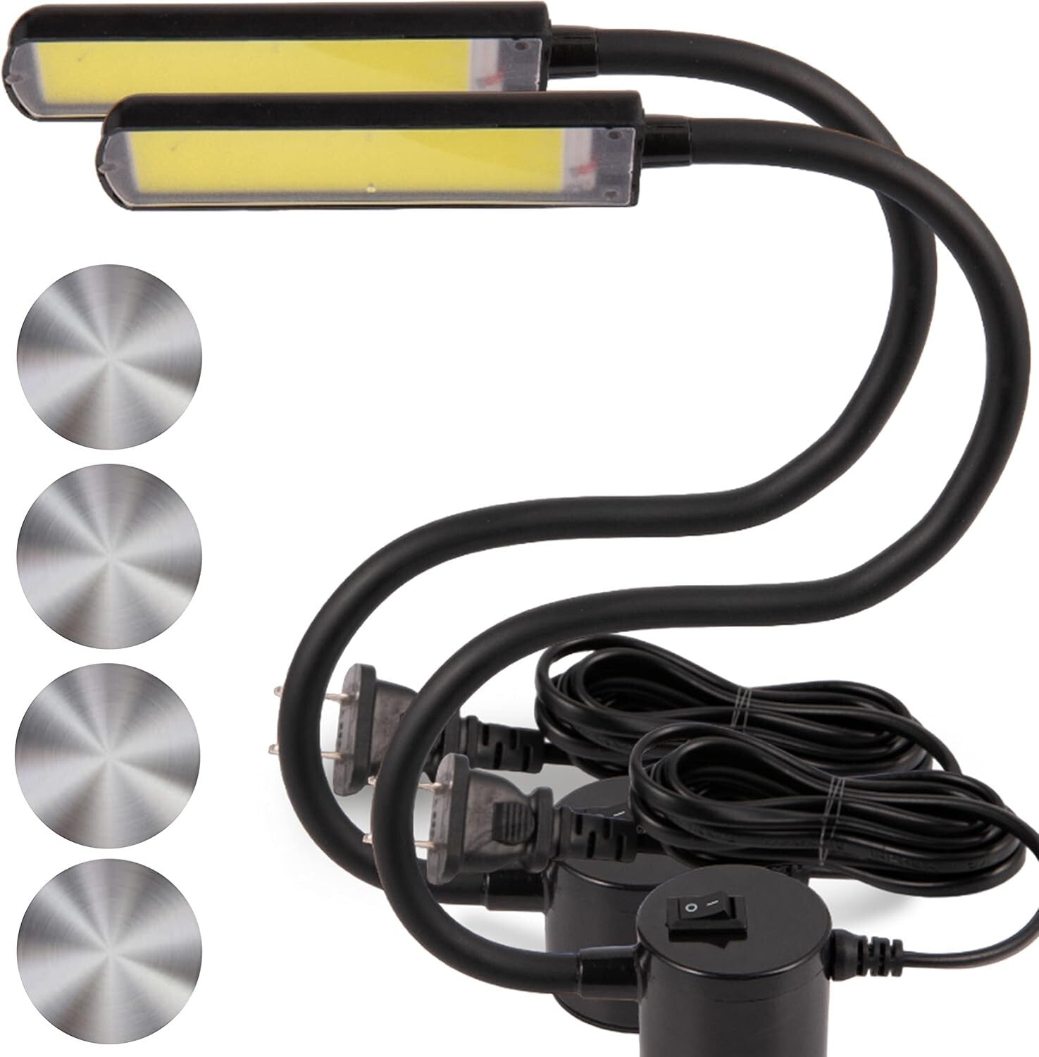 Adjustable 14'' LED Work Lights with Magnetic Base - Perfect for Crafts & Sewing