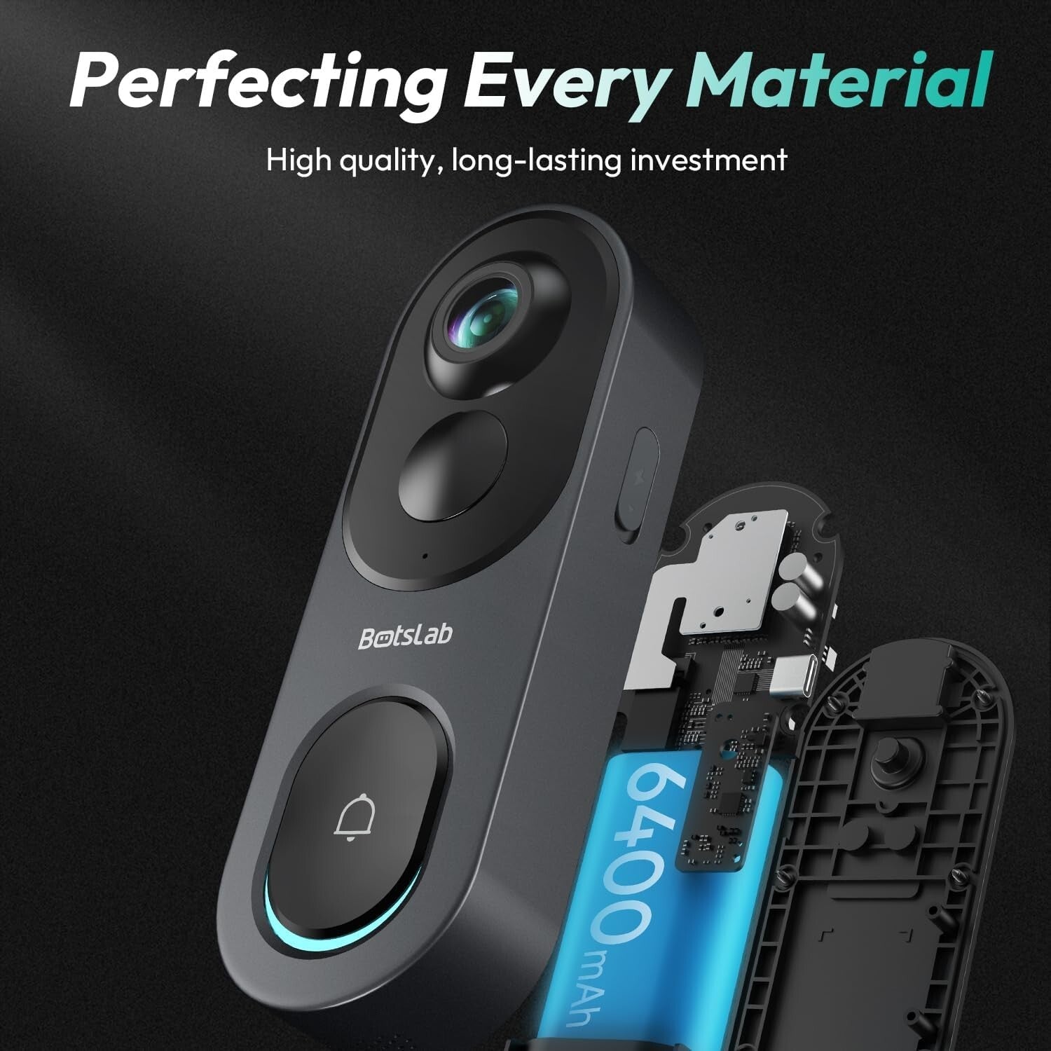 Battery or Wired 5MP Wireless Doorbell with 180° View & 32GB Storage