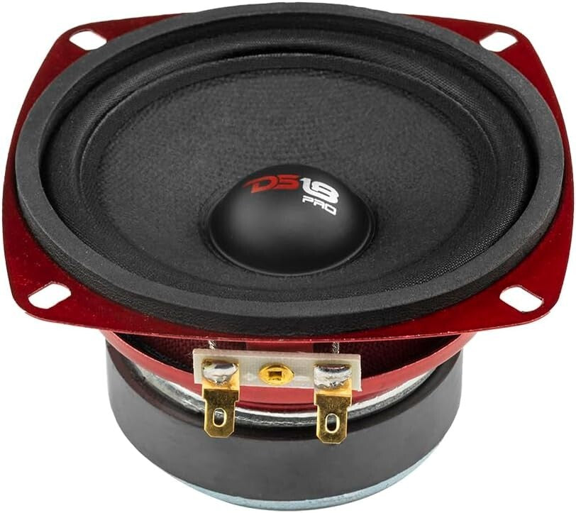Classic Red Steel 4-Inch Loudspeaker - 90dB Sensitivity for Superior Audio