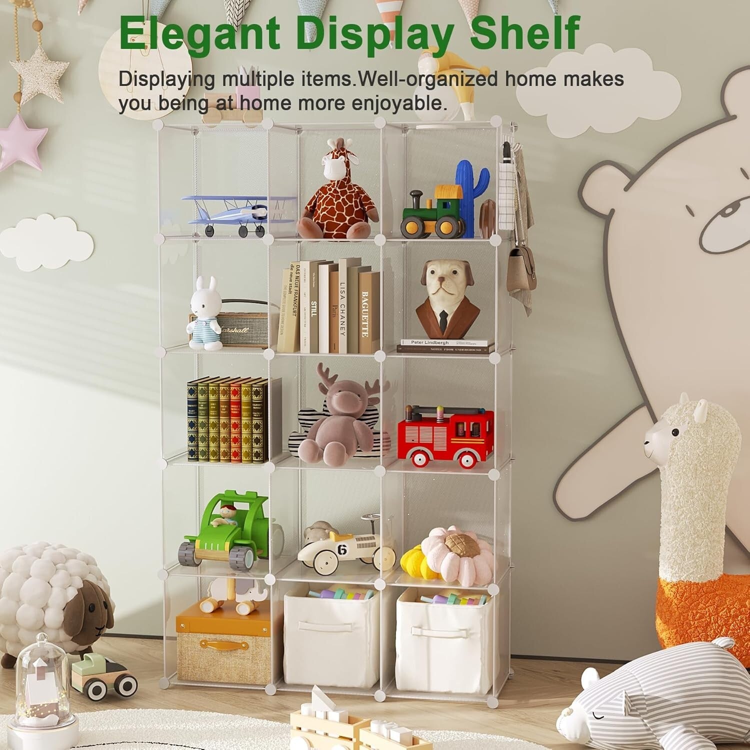 Durable 16-Cube Plastic Organizer with Elegant Finish - DIY Storage Solutions