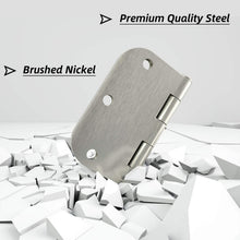 Load image into Gallery viewer, Classic Brushed Nickel 30 Pack Door Hinges 3.5" x 3.5" with Removable Pins
