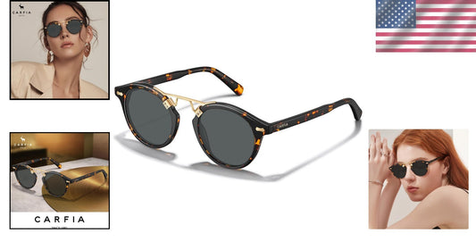 Retro Double Bridge Polarized Sunglasses for Women | UV Protection & Elegance