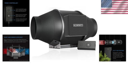 CLOUDLINE PRO S4 - Versatile 4'' Inline Fan for Hydroponics and Heating/Cooling