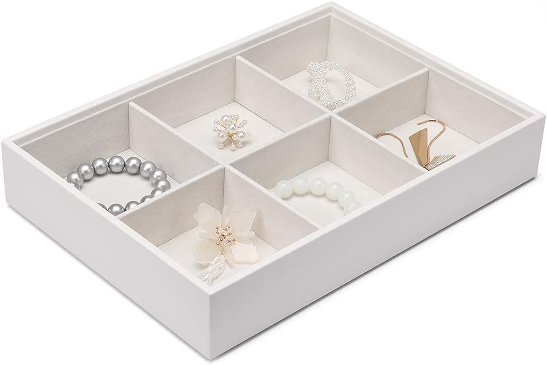 Durable Faux Leather Jewelry Tray - Perfect for Rings, Necklaces & Earrings