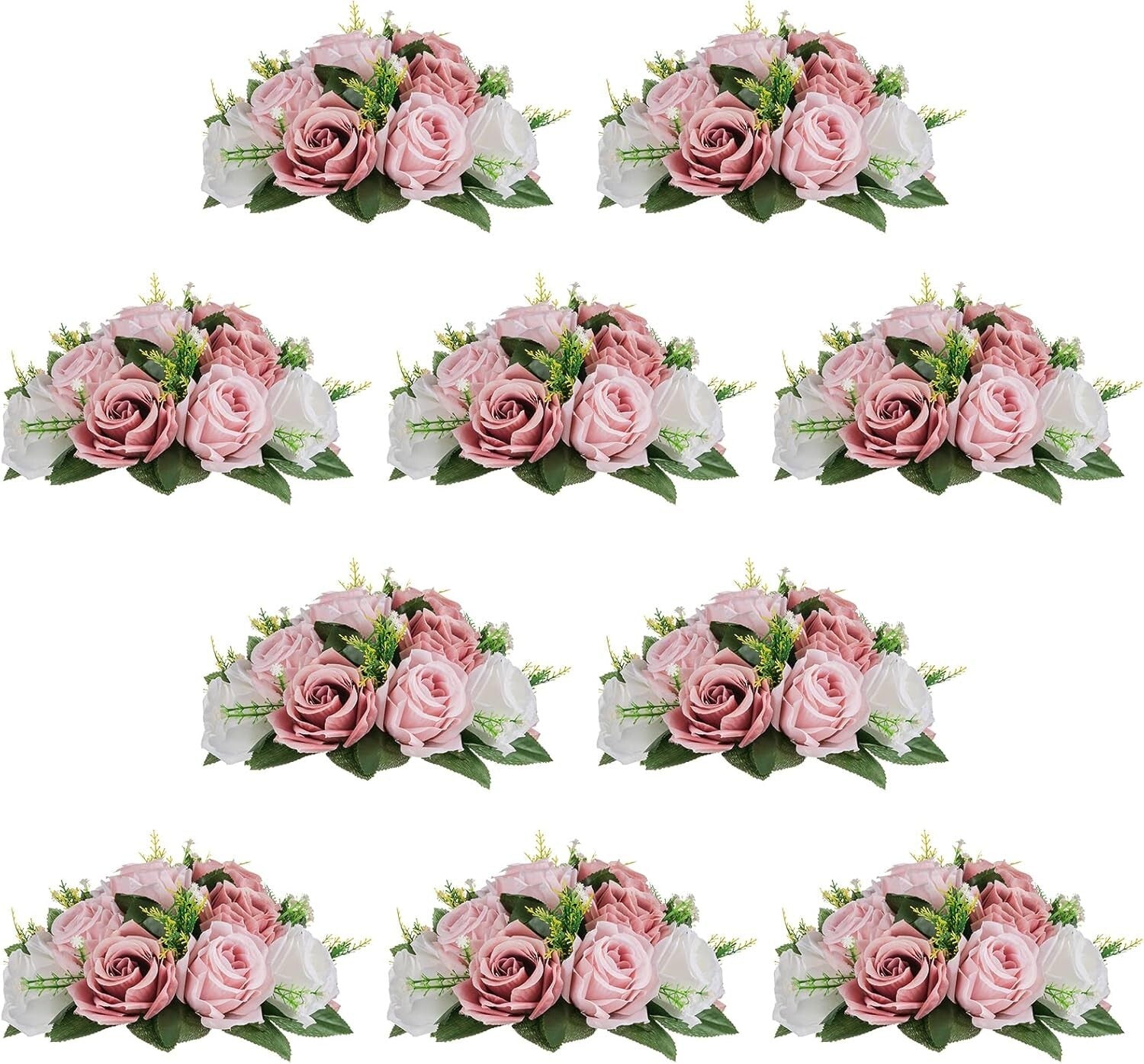 10 Pcs Dusty Rose Flower Balls - 9.5