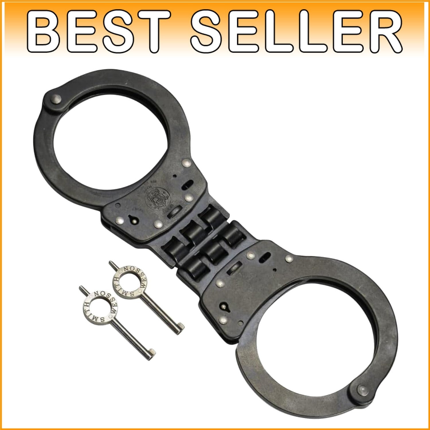 Compact Folding Handcuffs - Blue Finish with Two Keys for Security Tasks