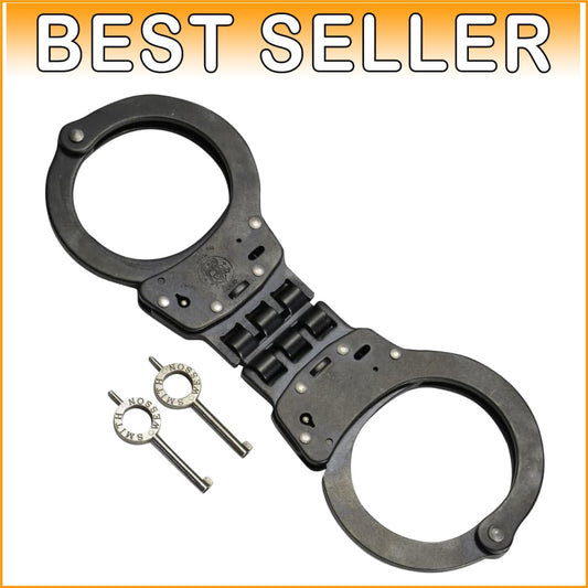 Compact Folding Handcuffs - Blue Finish with Two Keys for Security Tasks
