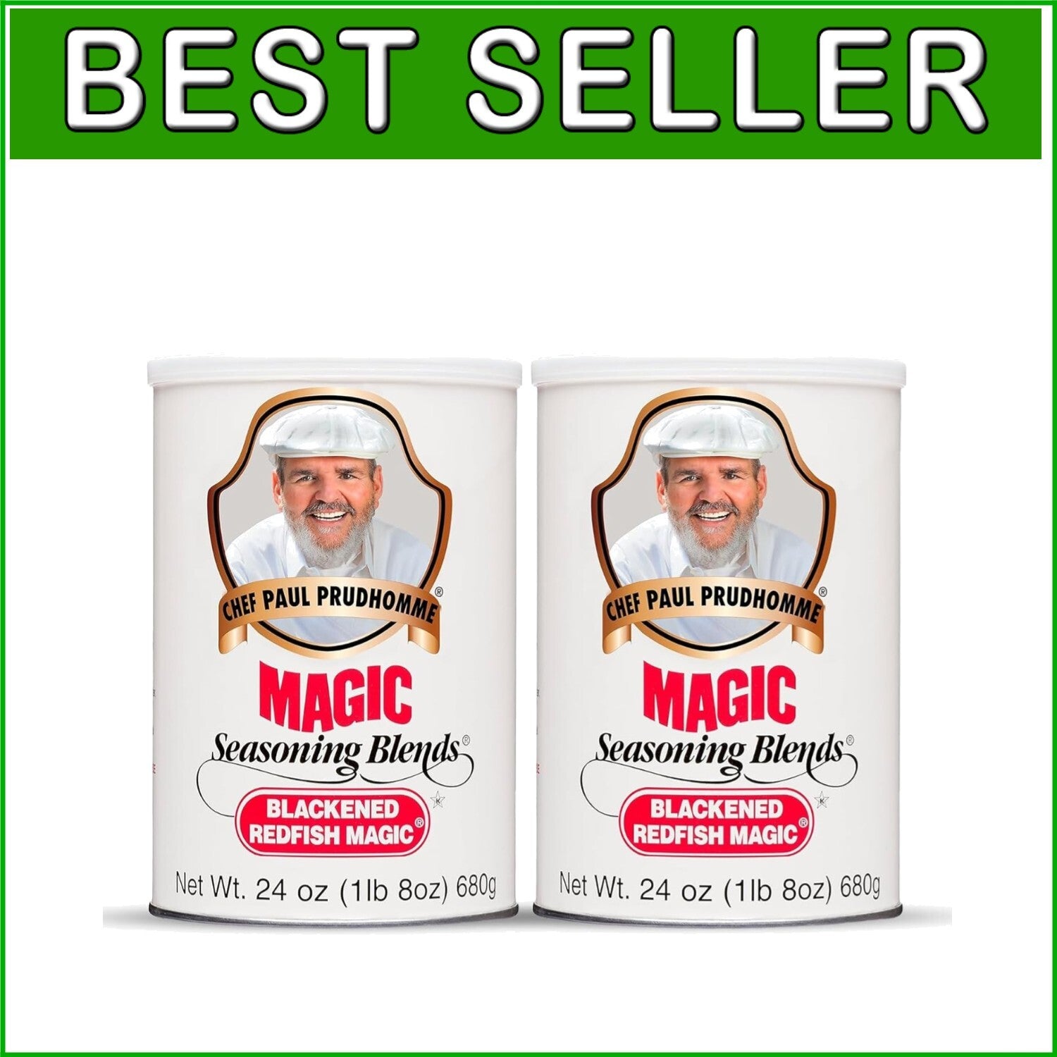 Prudhomme's Cajun Magic Blackened Redfish Seasoning – 24 oz Canister (Pack of 2)