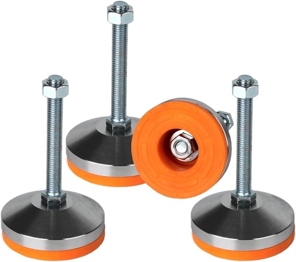 M12 Threaded Heavy Duty Leveling Feet - Chrome Finished for Stability and Style