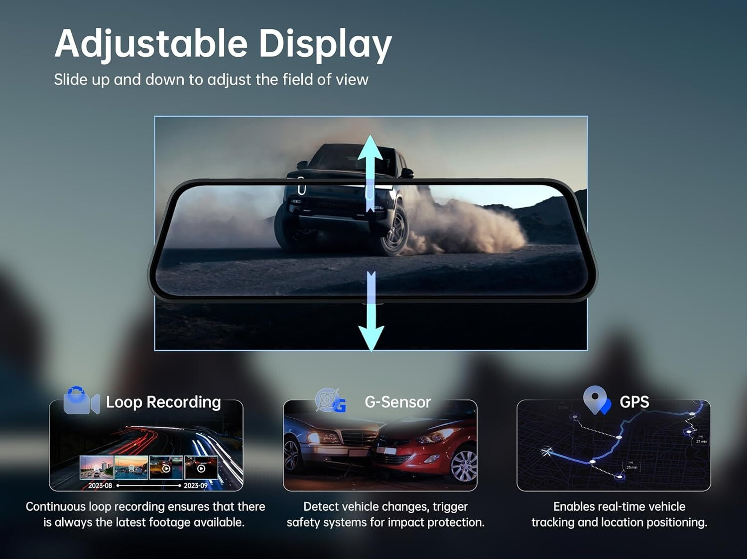 Advanced 10'' Rear View Mirror Camera with Night Vision & Voice Control Features