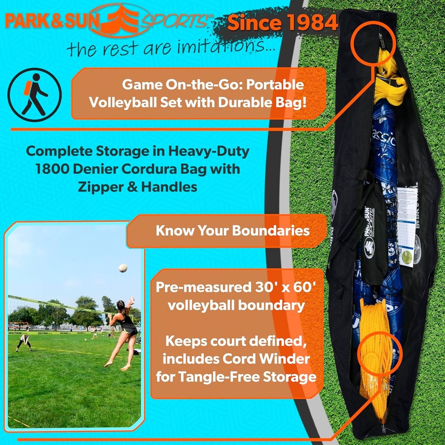 Lightweight Portable Volleyball Net with Reinforced Tension for Competitive Play