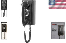 Load image into Gallery viewer, Nostalgic Black Wall Phone with Modern Push Button Features - Home Essential