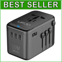 Load image into Gallery viewer, Compact Universal Travel Adapter: Charge 6 Devices Worldwide with Fast GaN Tech