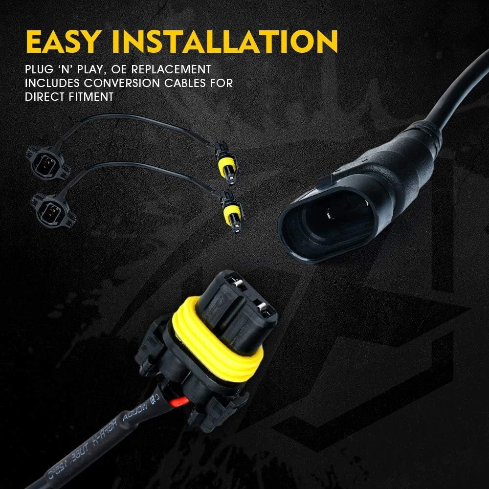 Waterproof 60W LED Fog Lamps for 2007-2018 Jeep Wrangler JK - Bright 6000K Light