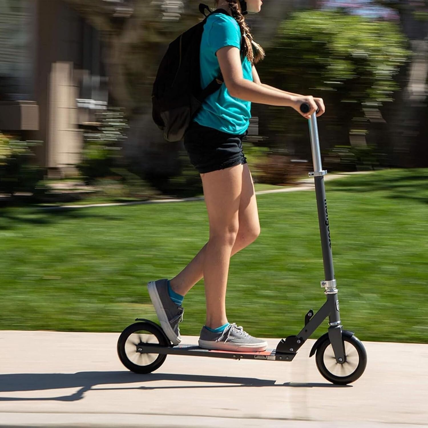Adjustable Height Kick Scooter with 180mm Wheels - Quick-Release & Lightweight