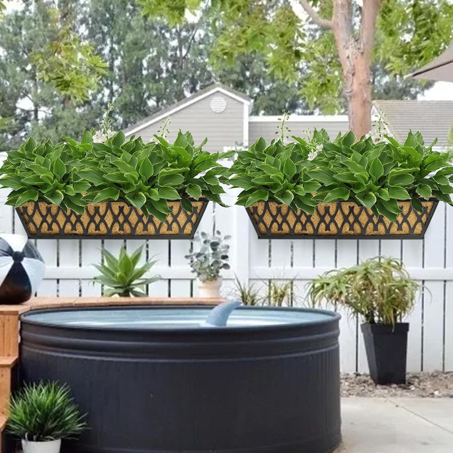 30-Inch Coco Fiber Liners for Window Box Planters - 2 Pack Plant Growth Support