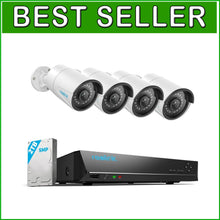 Load image into Gallery viewer, Full HD 5MP Outdoor Security System - 4 Wired Cameras, 2TB Storage &amp; Easy Setup