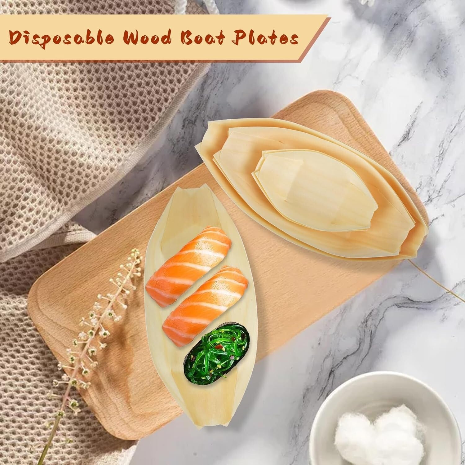 Versatile 500 Count Bamboo Plates - Perfect Boat Plates for Catering & Parties