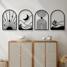 Load image into Gallery viewer, Stylish Abstract Metal Wall Art Set - 17 x 12 Inches for Living &amp; Study Rooms