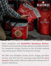 Load image into Gallery viewer, Nutrient-Rich Freeze-Dried Survival Meals - 88 Servings in a Compact Bucket