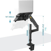 Load image into Gallery viewer, Dual Adjustable Laptop &amp; Monitor Mount with Cable Management - Easy Installation