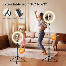 Load image into Gallery viewer, Complete Selfie Kit: 12" Ring Light with Tripod, Phone Holder &amp; Wireless Remote