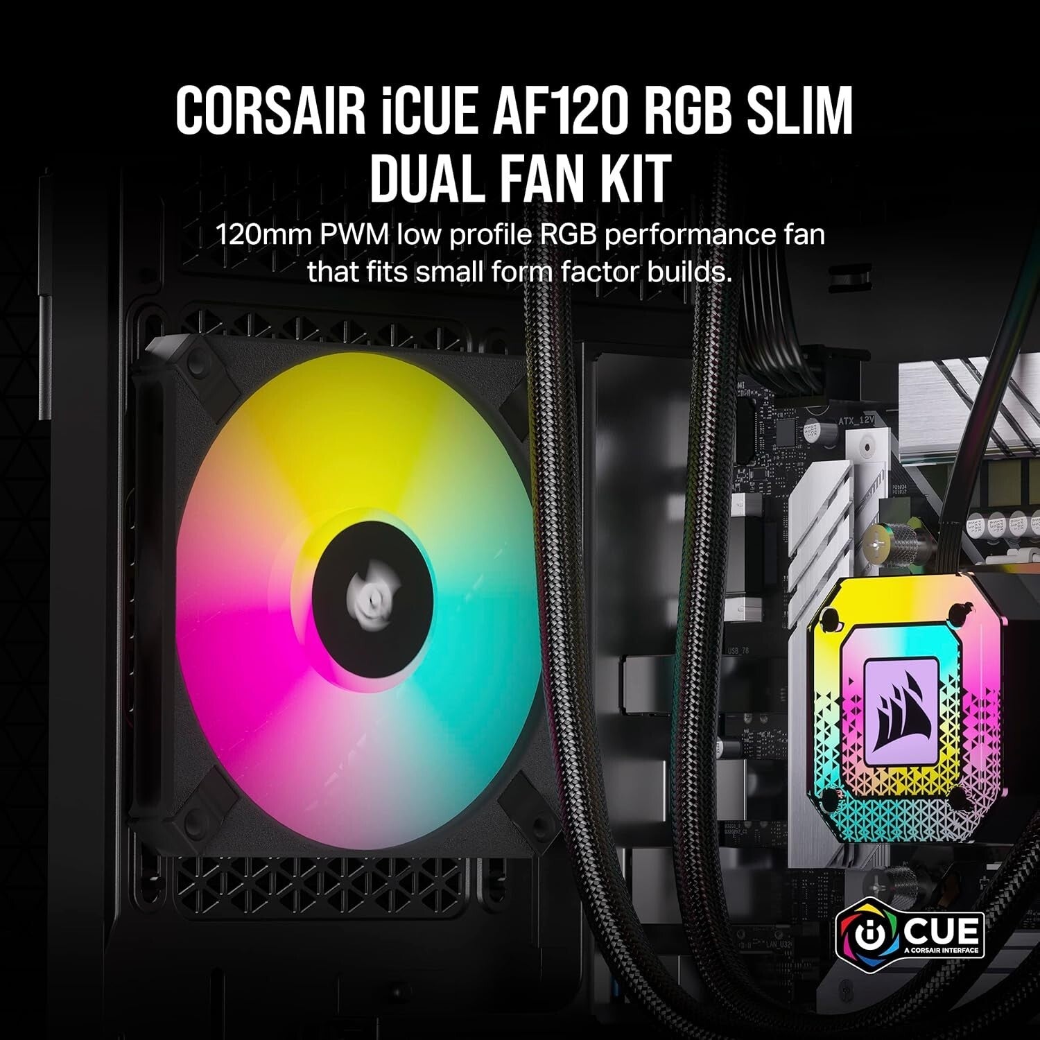 Compact AF120 RGB Slim 120mm PWM Fan Kit - Low Noise & Stunning RGB Lighting