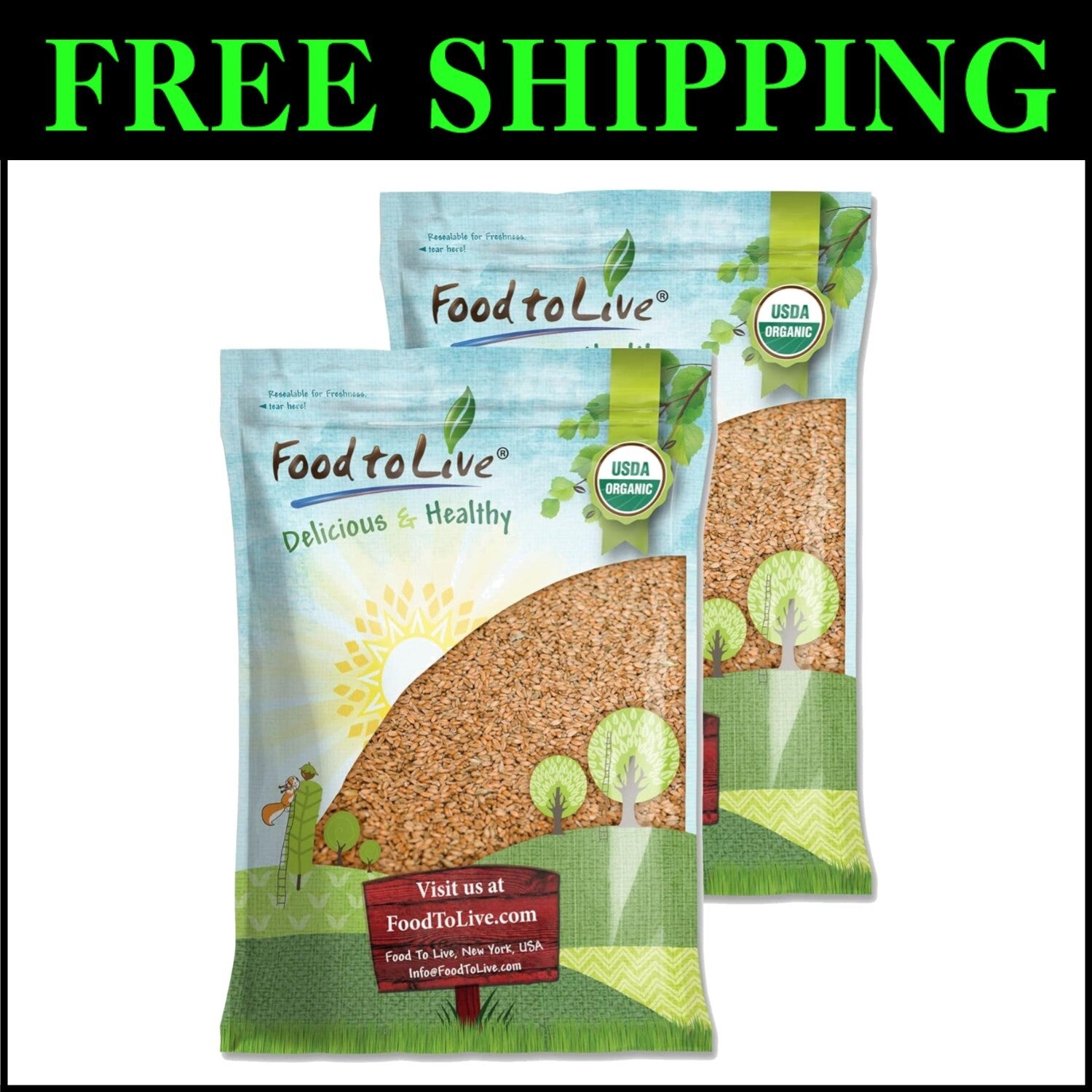 USDA Organic 20lb Hulled Barley - Nutrient-Rich Whole Grain for All Recipes