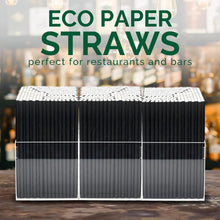 Load image into Gallery viewer, Classic Solid Black 7.75 Inch Drinking Straws - Biodegradable Bulk Case of 4000
