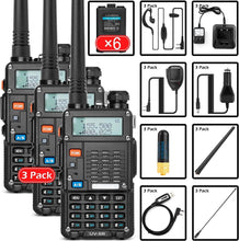 Load image into Gallery viewer, Lightweight Dual Band UHF/VHF Radio Set - 3 Pack with Rechargeable Batteries