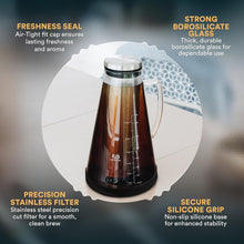 Load image into Gallery viewer, Elegant 1.5L Borosilicate Cold Brew Coffee &amp; Tea Maker - Airtight with Filter