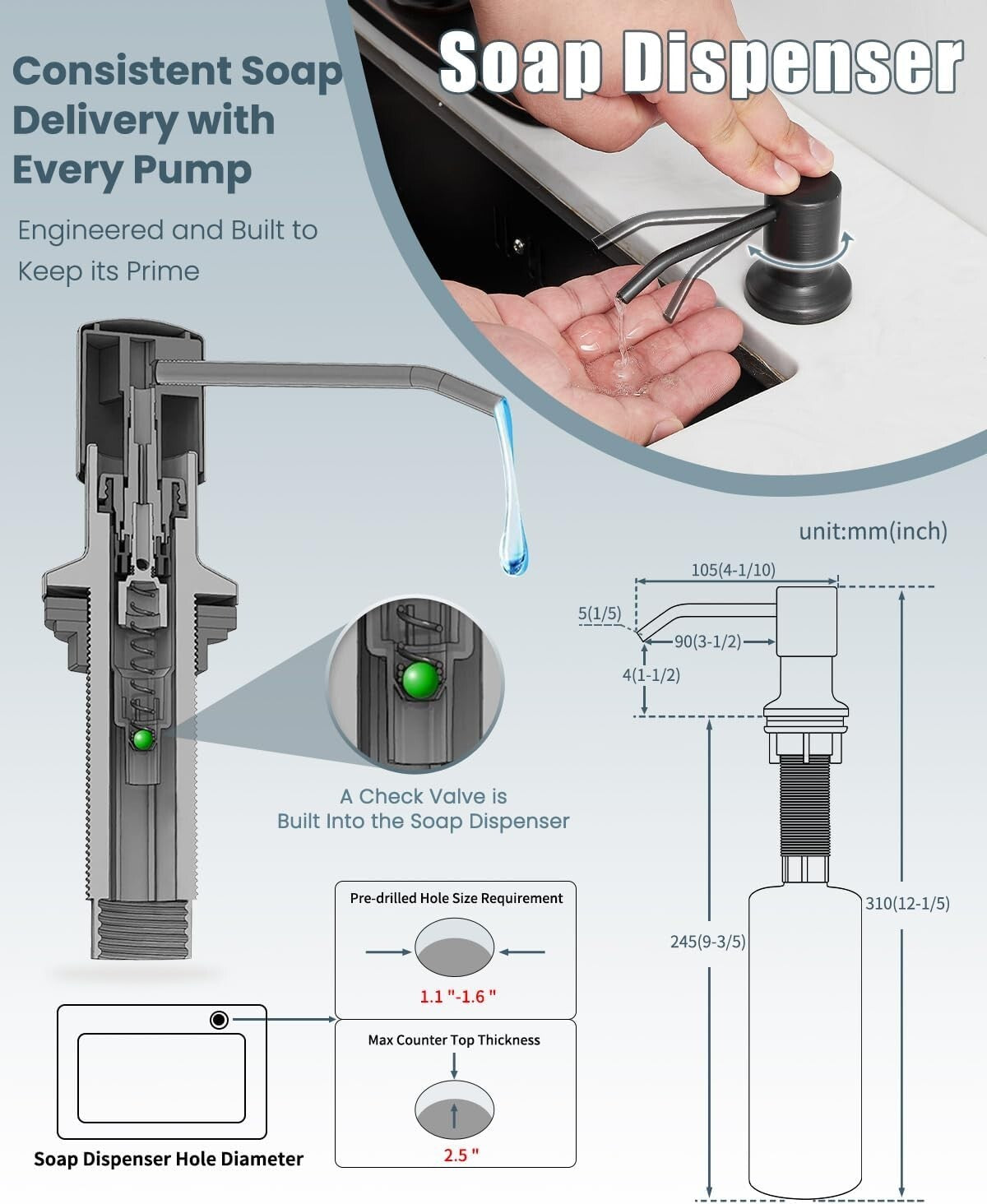 Elegant Oil Rubbed Bronze Kitchen Faucet with Soap Dispenser & Pull Down Sprayer