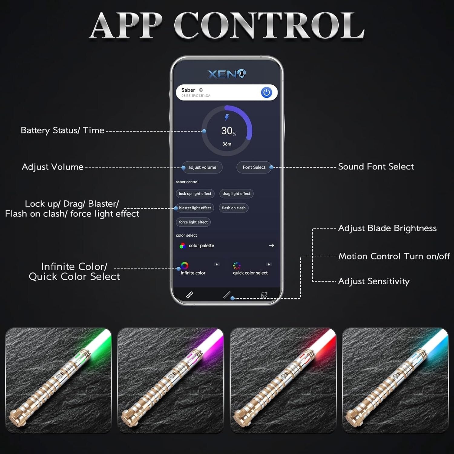 Realistic Metal Hilt RGB Lightsaber - Smooth Swing & Heavy Duty Design