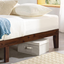 Load image into Gallery viewer, King-Sized Platform Bed Frame - Espresso Finish, Solid Wood, 440 lbs Capacity