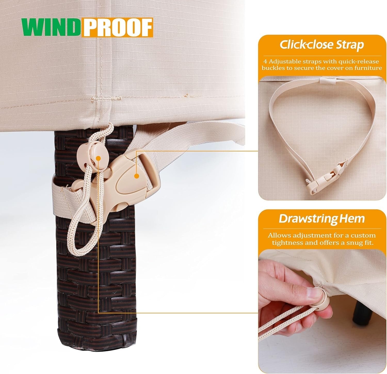 Extra Large Waterproof Patio Furniture Covers 140"x86" - Heavy Duty Protection