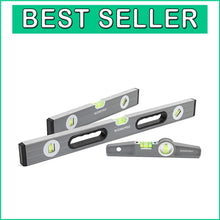 Load image into Gallery viewer, Ultimate 3-Piece Spirit Level Set with Magnetic &amp; Sturdy Non-Magnetic Options
