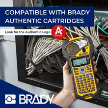 Load image into Gallery viewer, Compact Yellow/Black Label Printer with Adjustable Font &amp; Quick Start Guide