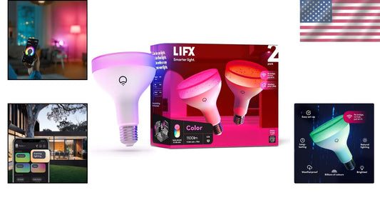 Weatherproof Smart BR30 LED Light Bulbs, 1100 Lumens, Dimmable, Indoor/Outdoor