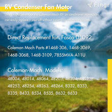 Load image into Gallery viewer, Coleman Mach RV A/C Fan Motor Replacement, 1/3 HP, With Capacitor Included